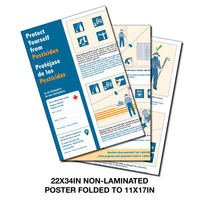 Non-laminated, Folded Large Poster--1 side Bilingual/1 side English or Spanish